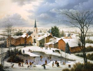 Raphaël Toussaint - Peintre de la Vendée 548-St-Mars-des-Pre%CC%81s-sous-la-neige-1984-hsb-50x65-cm.-300x230