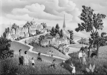 (H.B-119)- Promenade un dimanche.
hsb de format 19×27 cm, daté 1972. Signé en bas à gauche. (H.B-119)- Promenade un dimanche. hsb de format 19×27 cm, daté 1972. Signé en bas à gauche.