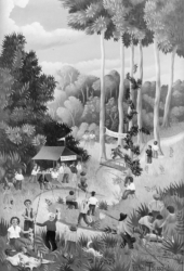 (H.B-125)- Le Concours de pêche
hsb de format 24×16 cm, daté 1972. Signé en bas à droite.
