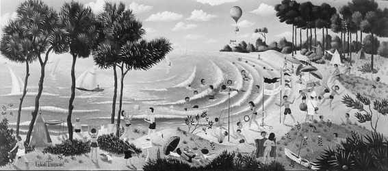 (H.B-138)- La Plage.
hsb de format 22×35 cm, daté 1972. Signé en bas à gauche. (H.B-138)- La Plage. hsb de format 22×35 cm, daté 1972. Signé en bas à gauche.