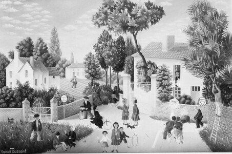 (H.B-141)- La Maison du docteur Bastard à Bournezeau. hsb de format 22×33 cm, daté 1972. Signé en bas à gauche.