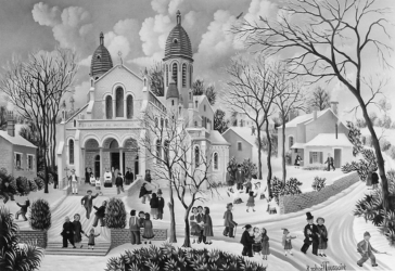 (152)- Noël au Sacré Cœur de la Roche sur Yon-1973- hsb 24x35 cm.
