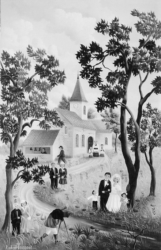 (158)- Les Mariés et le photographe Jean Ferlicot-1973- hsb 35x22 cm. (158)- Les Mariés et le photographe Jean Ferlicot-1973- hsb 35x22 cm.