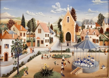 (H.B-16)- Le Concert et le Temple de la Roche sur Yon.
hsb de format 33×46 cm, daté 1968