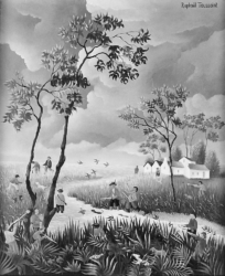 (160)- La Chasse dans le Marais-1973- hsb 27x22 cm. (160)- La Chasse dans le Marais-1973- hsb 27x22 cm.