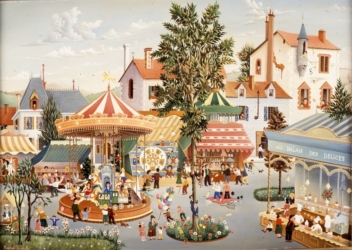 (H.B-17)- La Fête foraine.
hsb de format 33×46 cm, daté 1968