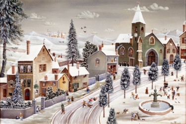 (H.B-20)- Paysage de neige vert.
hsb de format 50×65 cm, daté 1968