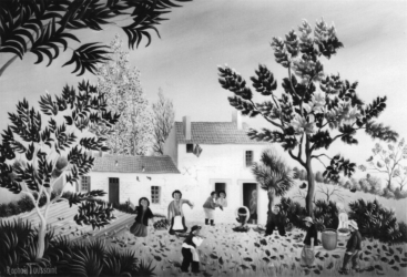 (204)- Le Retour des vendanges. 1974. hsb 19x27 cm. (204)- Le Retour des vendanges. 1974. hsb 19x27 cm.