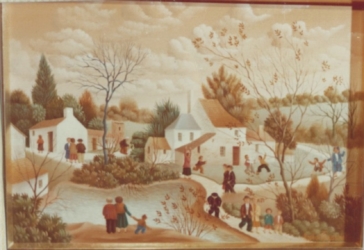 (214)- Village autour de Bournezeau-1974-hsb 19x27 cm.