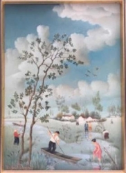 (236)- Dans le Marais vendéen – Raphaël Toussaint – Juin 1975 – 19x27cm.