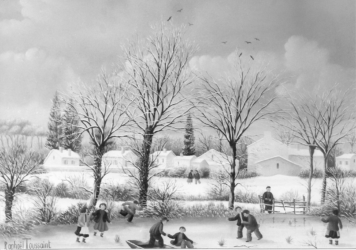 (361)-Paysage de neige au ciel bleu-1978-19x27 cm.