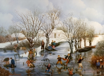 (397)- Un Coin de Vendée sous la neige-1979-hsb 24x35 cm.
