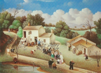 (404)- Le joueur de violent conduit la noce-1979-24x35 cm.