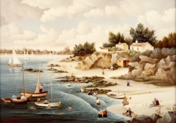 (422)- Un petit Coin de plage vendéenne-1979-hsb 24x35 cm.