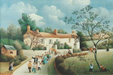 (447)- Mariage vendéen-La maison du docteur Bastard à Bournezeau-1980-hsb 24x35 cm.