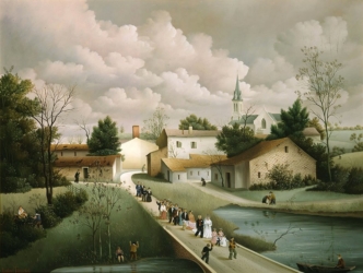 (456) - La Noce Vendéenne-Les Hautes Lardières-1980-hsb de 50x65 cm.