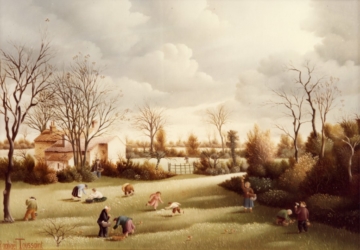(459)- La Cueillette des champignons-1980-hsb 24x35 cm.