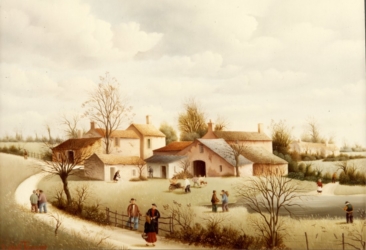 (460)- Les Coux Flochauts-village-1980-hsb 24x35 cm.