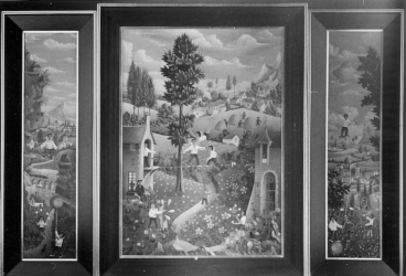 (H.B-47)- Les Acrobates – Triptyque.
hsb de format 38×50 cm, daté 1970.