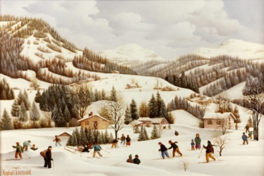 (475)- Village de haute Savoie-autour de Mégève-1981-hsb 24x35 cm.
