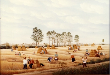 (483)- Le Champ de blé coupé dans la plaine de Luçon-1981-hsb 24x35 cm.