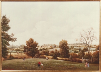 (489)- Route de la Limouzinière-Village à l_horizon-1981-hsb 33x46 cm.