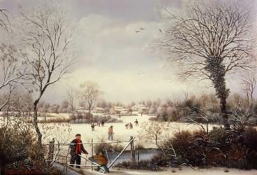 (497)-Le Chêne tétard sous la neige-La Ribotière-1982-24x35 cm.