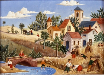 (H.B-5)- L’été – Les quatre saisons.
hsb de format 19×24 cm, daté 1964. Signé en bas à gauche.