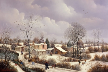(501)-Les Coux Flochaux sous la neige-1982-24x35 cm.