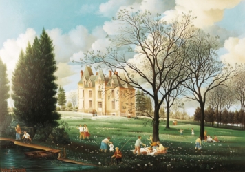 (509)- Le Château du Rortheau-1982-hsb de 33x46 cm.