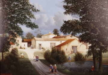 (516)-Village de l'Héraudière-La ribotière-1982-33x46 cm.