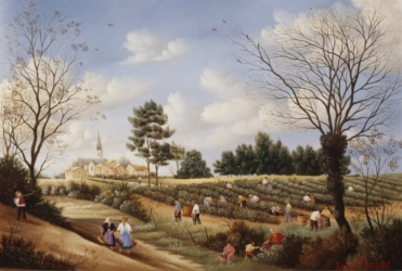 (519)-Les Vendanges à Chaillé les Ormeaux-1982-24x35 cm.