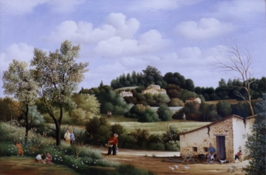 (562)-Le Toit aux poules (près St Laurent sur Sèvre)-1984-24x35 cm.