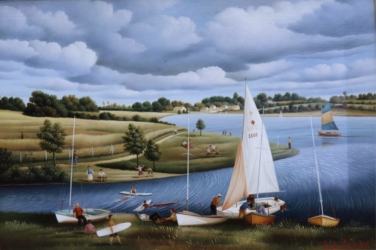 (564)- Moulin Papon-La voile blanche-1984-24x35 cm.