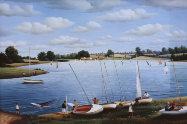 (565)- Sur les Berges du moulin Papon-1984-24x35 cm.