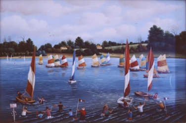 (566)- La Course d'Optimistes à Moulin Papon-1984-24x35 cm.