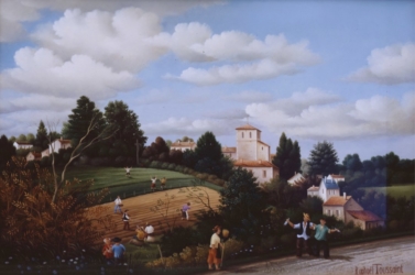 (567)- Les Joyeux drilles et le Bourg de Mouchamps-Vendée-1984-24x35 cm.