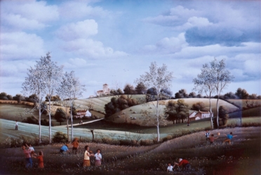 (584) Le Champs de fleurs vers Mouchamps – Vendée-1985-24x35 cm.
