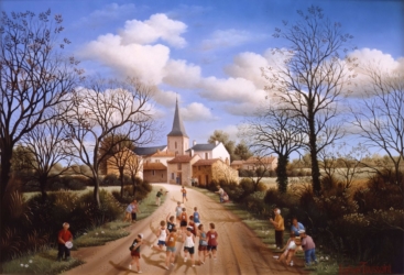 (H.B-591)- Les Coureurs à pieds à Saint Hilaire le Vouhis-1985-24x35 cm.