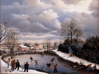 (594)- Le retour des coupeurs de bois-1986-27x35 cm.
