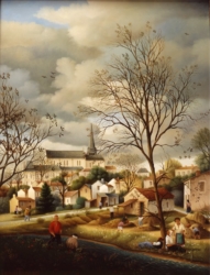 (615)- Le Poiré sur Vie-Au bord de la Vie-1986-35x27 cm.