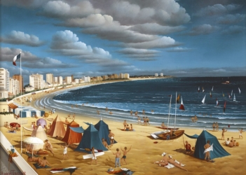 (640)- La Plage des Sables d'Olonne-1988-hsb 38x46 cm.