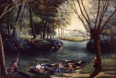 (H.B-641- La Venise verte – L’Embarcadère
hsb de format 24×35 cm, daté 1988. Signé en bas à gauche.