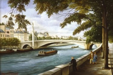 (648)-Paris-Le Pont de la Tournelle-1989-hsb de 24x35 cm.