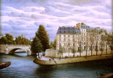 (651)- Paris-La pointe de l'Ile Saint Louis-1989-hsb 24x35 cm.