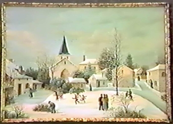 (655)- Saint Étienne du Brillouet sous la neige – 24x35cm.