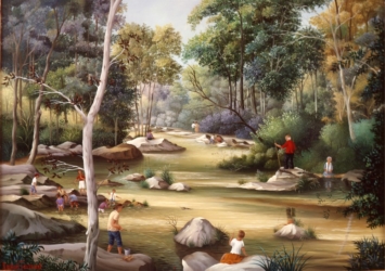 (659)- Piquet-Site près la Roche sur Yon-1989-hsb 33x46 cm.