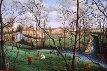 666)- Le Printemps-Vers la Berthelière-1989-hsb 24x35 cm.