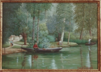 (H.B-676)- Paysage vendéen
hsb de format 19×27, daté 1990. Signé en bas à droite.