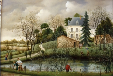 (684)- Le passage de l'échalier aux brancardières-1990-hsb 24x35 cm.